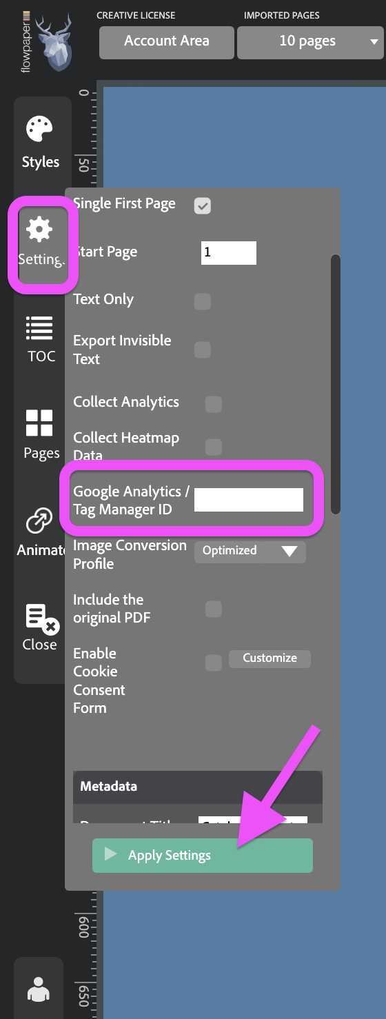 Add Google Analytics tracking code in FlowPaper